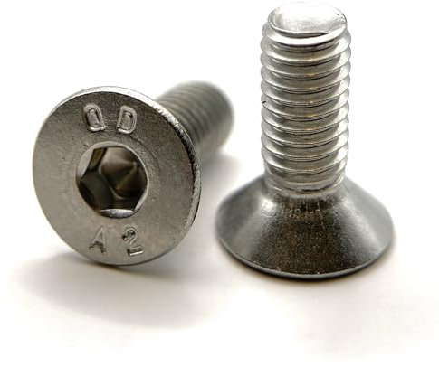 Vis M6x16 mm Tête Fraisée BTR en acier INOX A2 | Ø 6x16 mm - M6 x 16mm | Vis FHC à 6 pans creux (clé allen) ISO 10642 / DIN 7991 | Vis inoxydable A2 (V2A/304) : LOT DE 10 Pcs - Premium Fixation