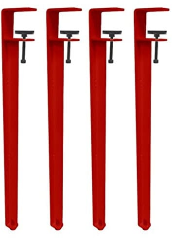 Adjustable Metal Iron Table Clamp Legs for DIY Coffee Table FShape Design with Protection Pad & Allen Key Included (40cm Red)