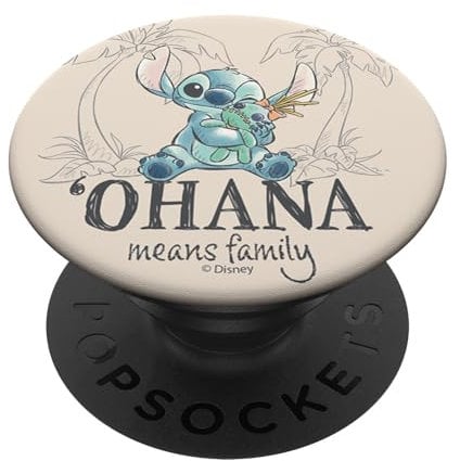 Disney Lilo & Stitch Ohana Means Family Sketch Logo PopSockets mit austauschbarem PopGrip