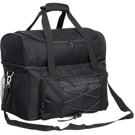 Borsa da bowling per 2 palline, resistente borsa da bowling con tracolla imbottita, spaziosa borsa da bowling, borsa per il trasporto con divisorio imbottito, doppia borsa da bowling per
