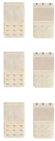 Aoktorkit 6 estensori per reggiseno, 3 file e 3 ganci, estensori elastici per reggiseno, Pelle, 9.7x5.5cm