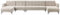 Beliani Wohnlandschaft Stoff beige gesteppt 6-Sitzer U-Form mit Schlaffunktion Alnes