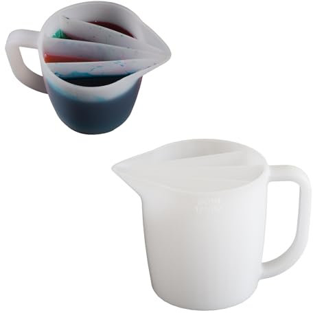 LICHENGTAI Silikon Pouring Zubehör Geteilter Becher Pouring 4 Kanal Farbe Gießen Split Cup Acryl Pour Cup zum Ausgießen von Acrylfarbe Fluid Art Resin Wiederverwendbare DIY Basteln