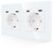 JIMEIDA Doppelsteckdose Glas mit USB C 20W Schnelles Laden Weiß,Schuko Steckdosen Two Typ-C Port,Unterputz 157mm,16Amp 250V