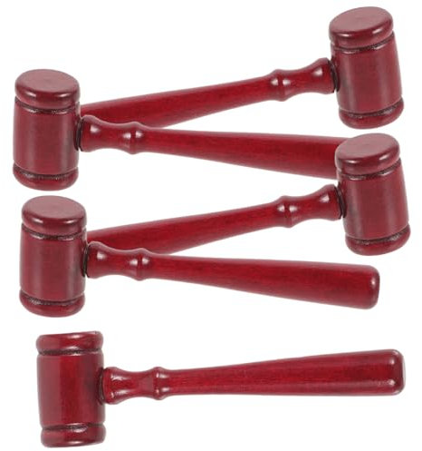 TEHAUX 5pcs Wooden Judge Gavel, Small Hammer for Judges, Lawyers, Auctioneers Costume Accessory - Ideal for Role Play, Trials, Classroom Activities & Legal Ceremonies