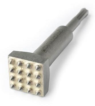 WERHE Burin Boucharde SDS Plus 16 Dents, 140 mm, Pour Béton | pointes carbure pour surfaces rugueuses, 10 mm emmanchement pour perforateur, 0,34 kg léger, enlève les anciens revêtements