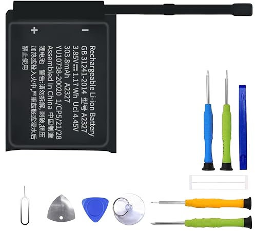 ERYNK Batería de repuesto A2327 para Apple Watch Series 6 44 mm A2293, A2294, A2375, A2376 batería de repuesto con juego de herramientas