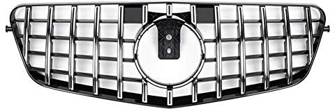FSFYUK ABS Frontstoßstangengrill Oberer Kühlergrill Chrom Silber + Glanz Schwarz Für E-Klasse W212 E200 E300 E350 Limousine 2010-2013 Auto