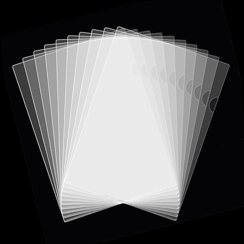 GUOKOFF A3 Klarsichthüllen aus Kunststoff, 15 Stück Aktenhüllen Typ L Din A3, 200μm Transparent PP Oben und Seitlich Offen Sichthüllen für Büro Schule