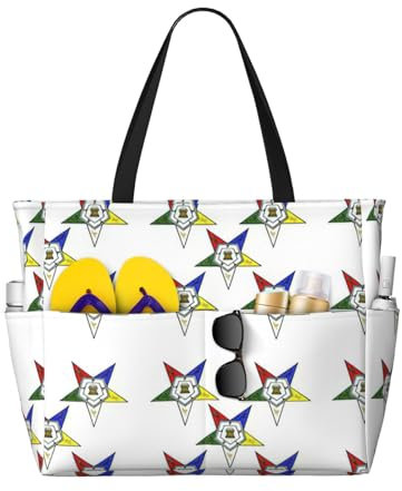 Evengigy Wasserdichte Strandtasche für Damen, Motiv: Sterne, Motiv: Sterne, große Sporttasche, Handgepäcktasche für Reisen, Schwarz , Einheitsgröße