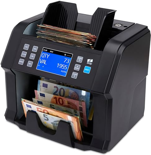 ZZap NC50 Compteur de billets & détecteur de faux billets – Compteur de valeur pour les coupures mixtes – Machine de traitement des espèces