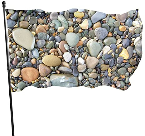 Flagge, 90 x 152 cm, lustiger Kieselstein, lebendige Farben, Outdoor-Sport-Banner, lichtbeständiges Polyester, Hofflagge mit 2 Messingösen für Innen- und Außendekoration