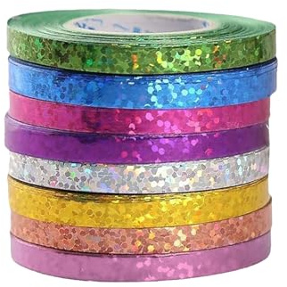 Dreamil Lot de 32 serpentins multicolores scintillants en 8 couleurs, 320 m de long, serpentins pour décoration de mariage, décoration d'anniversaire, carnaval et occasions festives