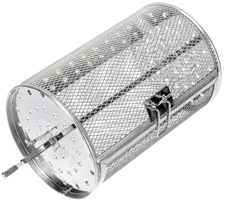 BAZEITFLOW Panier Gril Rotatif Acier Inoxydable pour Four Électrique Accessoire Cuisine pour Rôtir Noix Patate Douce et Viande Outil et Facile à Nettoyer