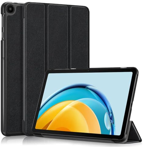 Techsuit für Huawei MatePad SE 10.4 Hülle mit 360 Schutz, Verstellbarem Ständer, Mikrofaser Innenfutter, Schlankem Design, Anti Fingerabdruck, FoldPro Series, PU Leder, Schwarz