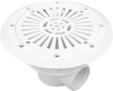 Ameble Bonde de Piscine Blanche, Filetage intérieur de 5 cm, Couvercle Grille étanche Double Couche, Accessoires pour piscines et saunas (en Sachet), bonde, Sortie d'eau, accès