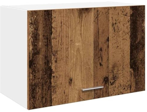 Mhdvray Hängeschrank Lyon Küchenschrank Wandschrank aus Holzwerkstoff in Altholz-Optik, Oberschrank für Küche und Esszimmer, Küchenoberschrank mit Tür, 60 x 31 x 40 cm