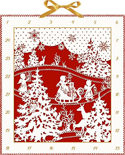 Coppenrath Woodland Silhouette Layered Laser Cut Papier Traditioneller Deutscher Adventskalender 41cm breit x 46cm Goldfolie und Band zum Aufhängen
