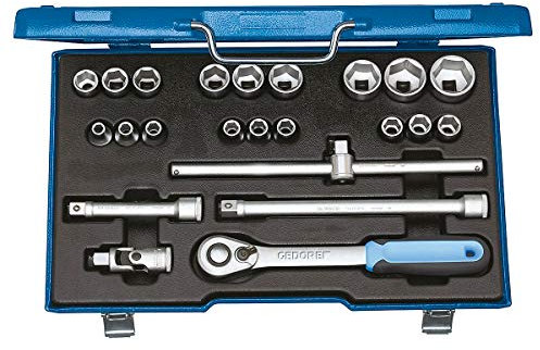 GEDORE Socket Spanner Set 1/2 Inch in Sheet Steel Box 23 Pieces