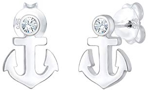 Elli Ohrringe Damen Anker Anchor Meer mit Kristalle in 925 Sterling Silber