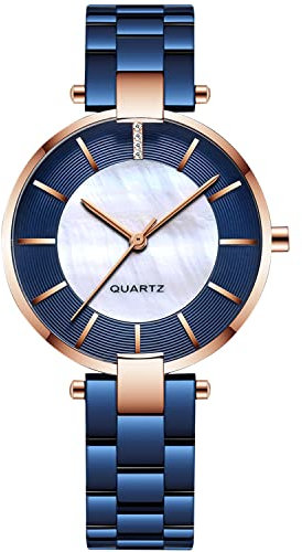 rorios Damen Armbanduhren Edelstahl Damenuhr Armbanduhren für Frauen Damenuhr