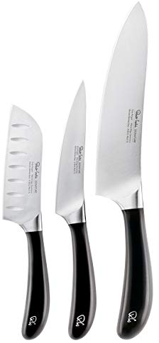 Robert Welch Signature Home Chef Set 3 Piece. Multi Award Winning Design – Santoku 11cm, Kitchen/Utility 12cm, Cook’s 18cm.