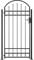 Tidyard Fence Gate with Arched Top and 2 Posts 105x204 cm Black