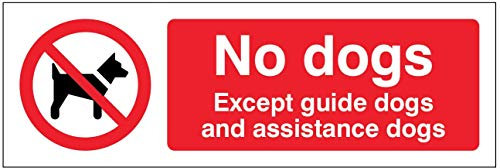 Caledonia Signs 25496G No dogs Except guide dogs and assistance dogs Self Adhesive Vinyl Sign