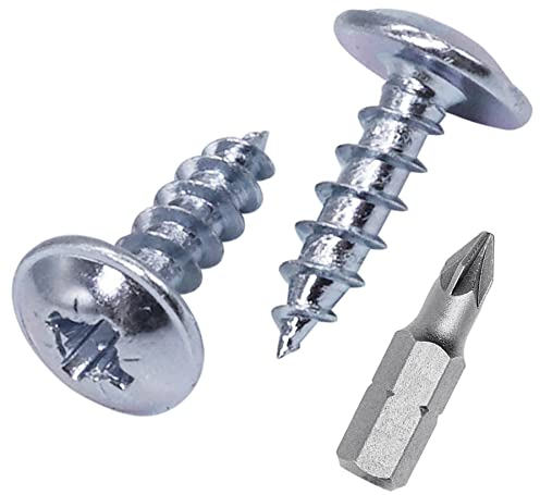 (550 Stück) Verzinkter Stahl 3,5 x 10 mm Holzschrauben, Metallschrauben, modifizierter Halsspannkopf, Selbstschneidend (550, 3,5 x 10 mm)