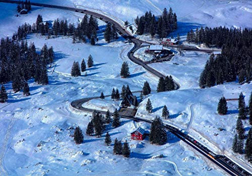 Metallschild mit Schweiz Hütte, Schnee, Winter, Natur, Landschaft, Vintage, Blechschild, Dekoration für Küche, Zuhause, Garage, Bar, Kneipe, Outdoor, Retro-Kunstschild, 30,5 x 20,3 cm