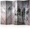 murando Raumteiler Foto Paravent Betonoptik 225x172 cm beidseitig auf Vlies-Leinwand Bedruckt Trennwand Spanische Wand Sichtschutz Raumtrenner Design Beton grau geometrisch rosa Dreieck a-A-0349-z-c