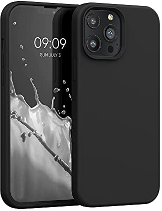 kwmobile Handyhülle für iPhone 13 Pro Max Hülle, für iPhone 13 Pro Max Case - Hülle Silikon - kabelloses Laden - Schwarz