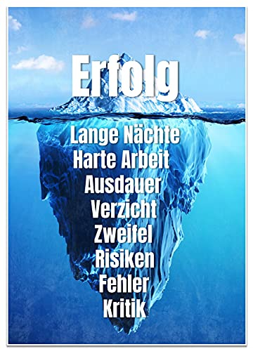 wandmotiv24 Poster als Wanddeko, Größe Din A1, Erfolg Eisberg, Arktis, Arbeit, Moderne Wanddeko, Wandbilder, Deko, Bild M0031