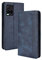 GOKEN Leder Folio Hülle für vivo Y21s / vivo Y21 / vivo Y33s, Lederhülle Brieftasche Mit Kartensteckplätzen, Premium Flip PU/TPU Handyhülle Schutzhülle Case Cover mit Ständer Funktion (Blau)