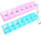 2 Stück Pillendose, tragbarer Pillen-Organizer Reise-Tabletten-Box 7 Tage Tablet-Organizer mit Fächern für Medikamente, Nahrungsergänzungsmittel, Vitamine und Lebertran (Rosa und Blau)