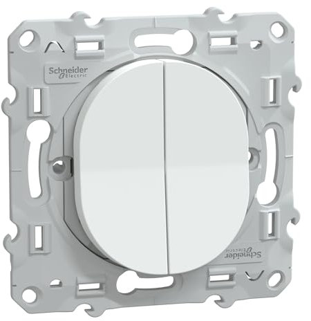Schneider Electric - Ovalis - double va et vient - 10AX - Blanc - S320214