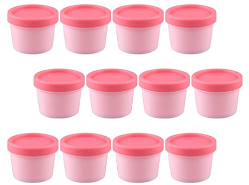 FOMIYES Travel Container Mini Ice Cream Containers: with Lids Freezer Food Storage Containers 100g Treat Mini Tubs Yogurt Dessert Pudding Bowls Refillable Cream Jar for Sorbet 12Pcs Glass Containers
