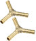 X AUTOHAUX 2pcs 8mm Copper Barb Hose Fitting Tee Y Shape 3 Way Connector