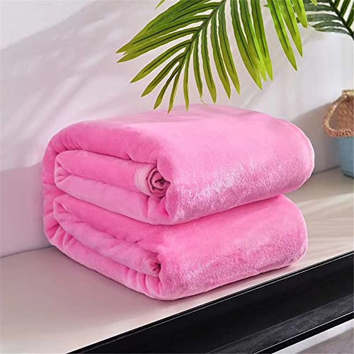 ENEN Plaid Polaire Couverture Chaude, Microfibre Couvre Lit 2 Personnes, Jete de Canape Grande Taille, Plaid Canapé Flanelle Doux et Chaude (200x230cm,Rose)