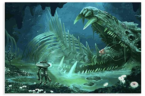 PRACIM Subnautica Elektronische Spiele Leinwandposter (1) Kunstdruck Wandkunst Dekor Druck Bild Gemälde für Wohnzimmer Schlafzimmer Dekoration Rahmen Stil 30 x 45 cm