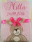 BotoBaby® - Babydecke mit Namen und Geburtsdatum - Geschenk Taufe Geburt ★ (Rosa - Hase)