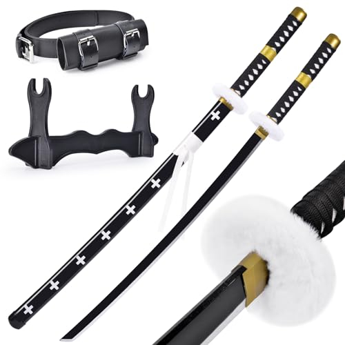 PZOEWUESR Anime Trafalgar Law-White Sword Zoro Cosplay-Schwert, 41 Zoll, Schwarz-Weiß, für Rollenspiele und Sammlung
