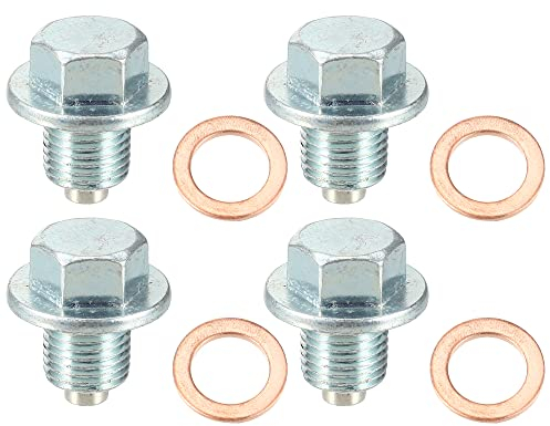 A ABSOPRO 90341-12012 Ölablassschraube mit Dichtring M12x1,25 Edelstahl Ölwannenschraube Motoröl Ablassschraube für Toyota,4 Stück