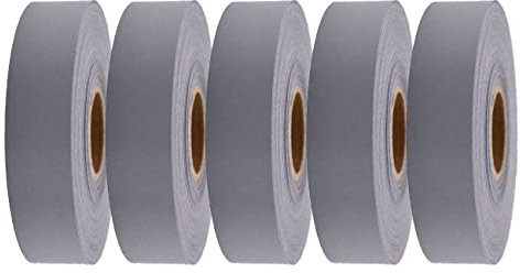 5 rotoli di nastro riflettente grigio argento di sicurezza da cucire su tessuto riflettente fai da te per abbigliamento 25 mm x 3 m