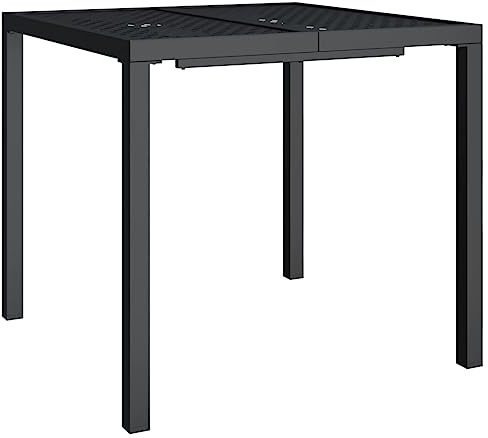 vidaXL Gartentisch, Garten Esstisch Mesh-Design, Terrassentisch Stahlgestell, Gartenmöbel Tisch, Modern, Anthrazit 80x80x72cm Stahl