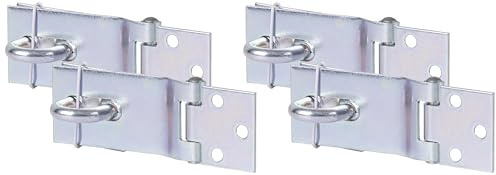Alberts 348359 Sicherheits-Überfalle | galvanisch gelb verzinkt | Länge Überfalle 85 mm | Breite 37 mm (Packung mit 4)
