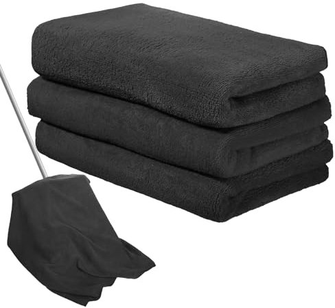 Newwiee 3 Stück extra große Mikrofaser-Reinigungstücher, 76,2 x 50,8 cm, waschbar, wiederverwendbar, Mikrofaser-Handtuch, streifenfrei, fusselfreies Tuch zur Reinigung von Zuhause, Glas, Büro,