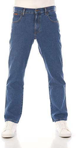 Wrangler Herren Jeans Regular Fit Texas Stretch Hose Blau Authentic Straight Jeanshose Denim Hose Baumwolle Blue w38, Farbe: Blue Tomorrow, Größe: 38W / 36L