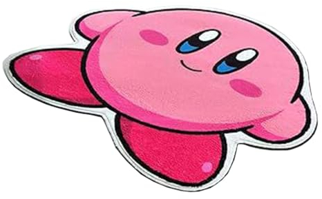 Roffatide Anime Kirby Cartoon niedlich Bereich Teppich unregelmäßige Form flauschig Fuzzy Plüsch Bereich Teppich Matte Decke Teppich Boden Teppich für Wohn-Esszimmer Home Decor D 80 * 120cm