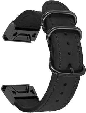 Armbänder für Garmin Instinct/Instinct Esports/Solar/Tide/Tactical Armband, Vintage Leder mit Verstellbarer Edelstahl Metall Schnalle Ersatzarmband Kompatibel mit Garmin Instinct Uhrenarmband (4)